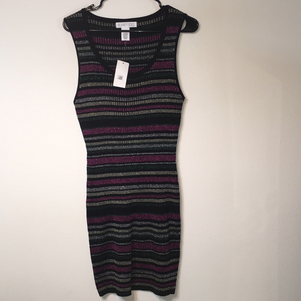 Planet gold womens metallic dress